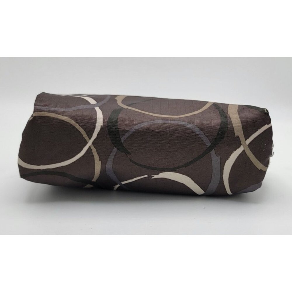 LeSportsac Zippered Cosmetic Pouch / Small Travel Bag – Brown & Olive Abstract P - Picture 5 of 8